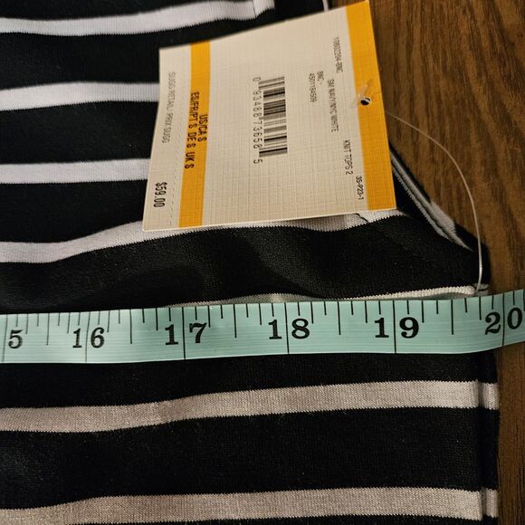 Anne Klein Navy & White Horizontal Stripe Sleeveless Pullover Top Women’s M NWT - Picture 5 of 9